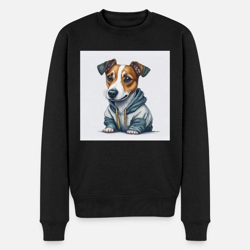 Jack Russel Terrier - Männer Premium Bio Pullover - Schwarz