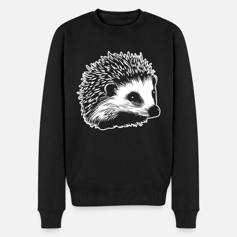 Igel Wald Stachelig Tier - Männer Premium Bio Pullover - Schwarz