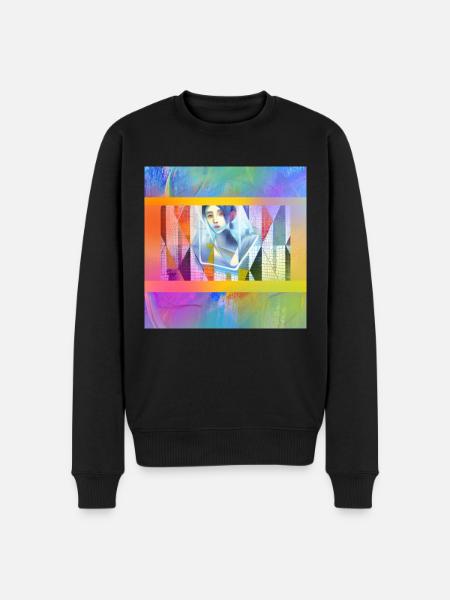 Anime bunt - Männer Premium Bio Pullover - Schwarz