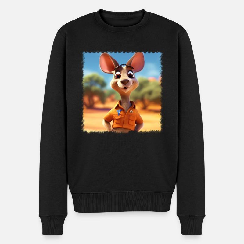 Süßes Känguru - Männer Premium Bio Pullover - Schwarz