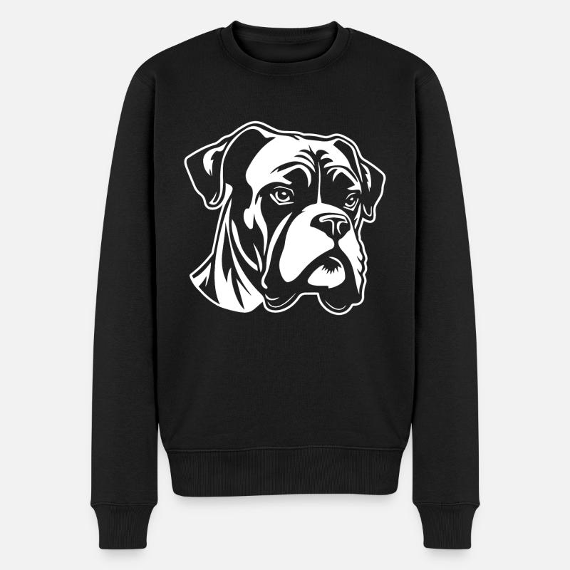 Boxer Hund Hunderasse - Männer Premium Bio Pullover - Schwarz
