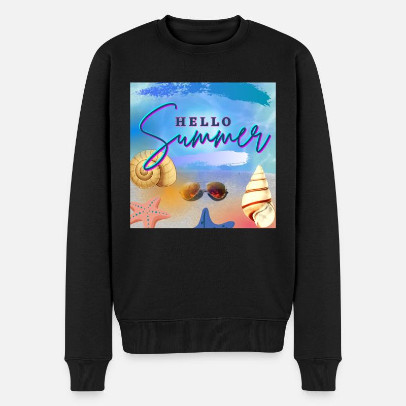 Hello Summer - Männer Premium Bio Pullover - Schwarz