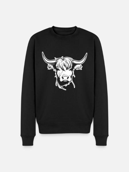 Scottish Highland cow - Men's Premium Organic Jumper - black