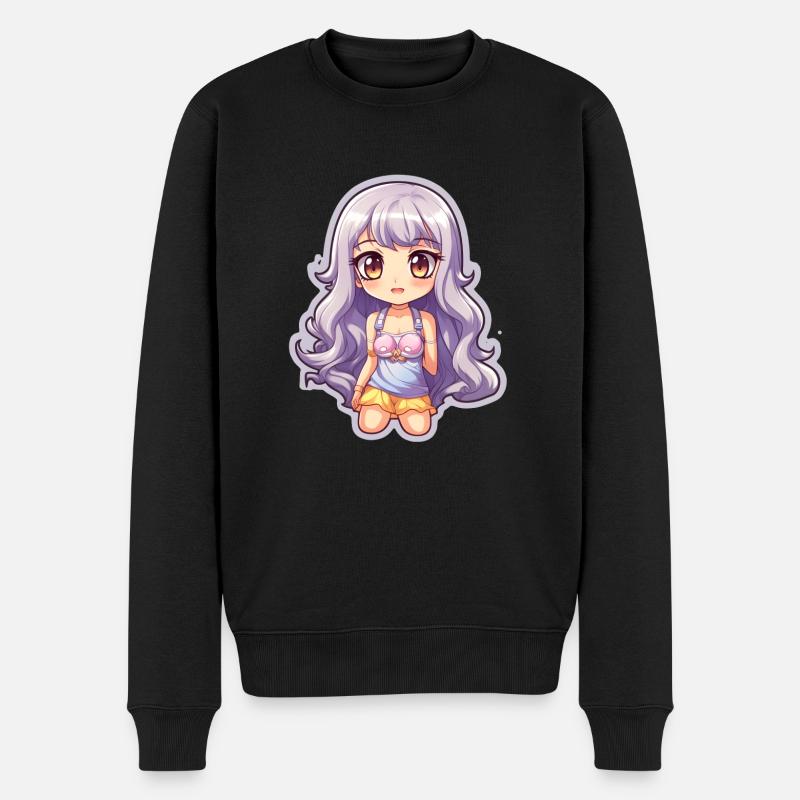 Douce fille manga - Pull Premium bio Homme - noir
