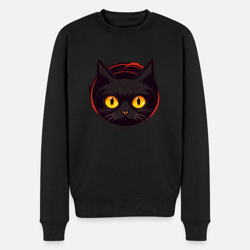 Chat noir curieux - Pull Premium bio Homme - noir