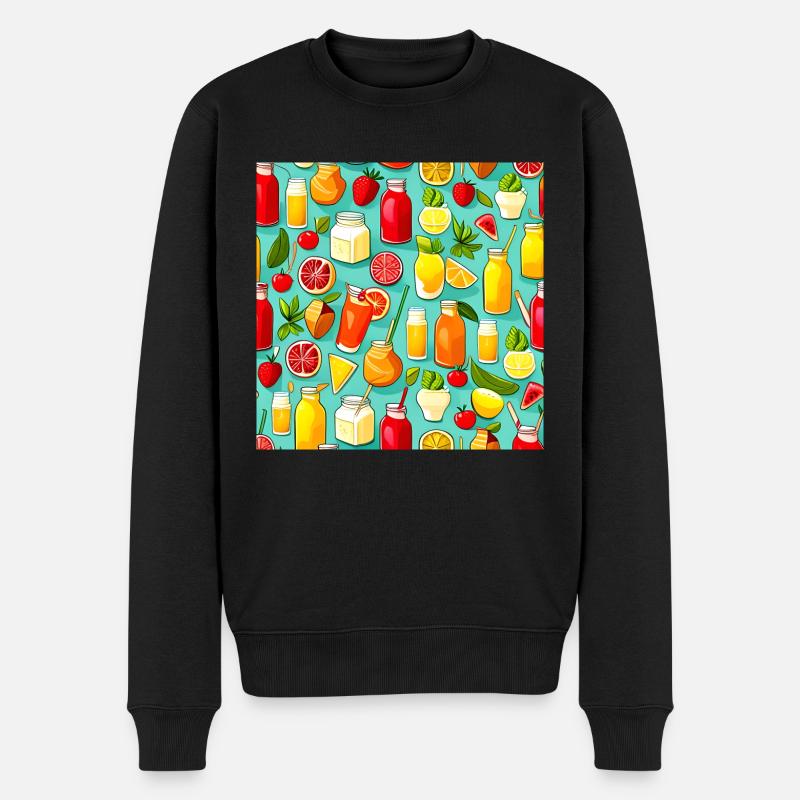 Leckeres Sommerlimonaden-Muster - Männer Premium Bio Pullover - Schwarz