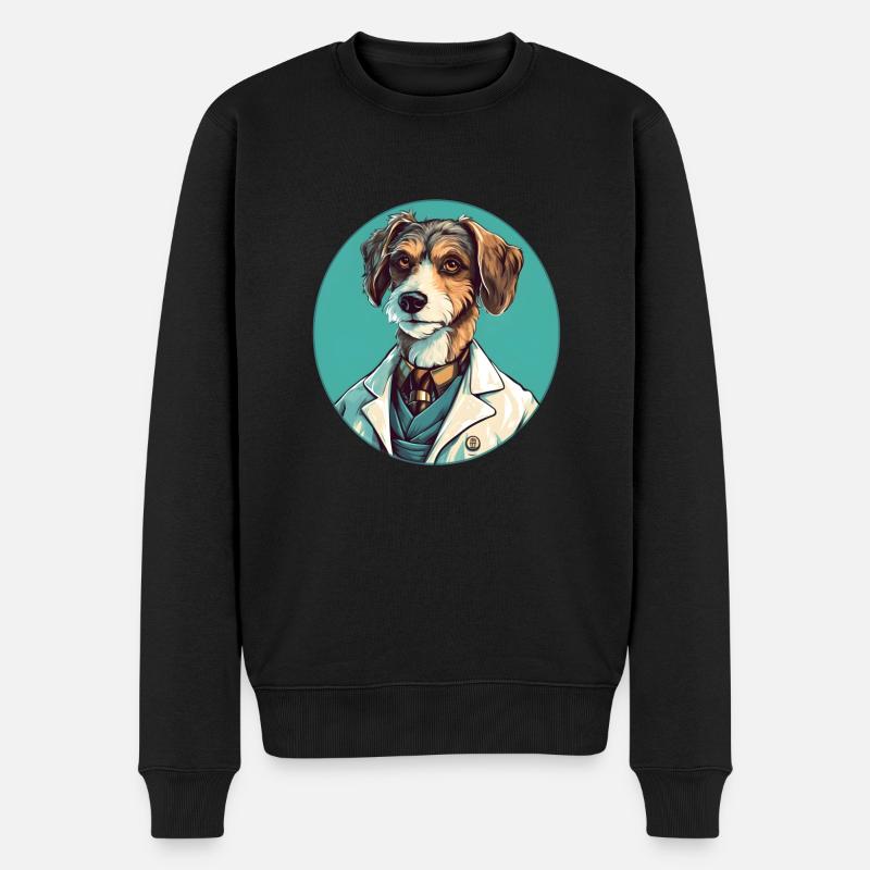 Doktorhund im Einsatz - Männer Premium Bio Pullover - Schwarz