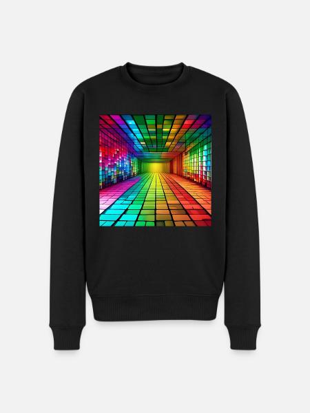 3D Rainbow Squares - Men's Premium Organic Jumper - black