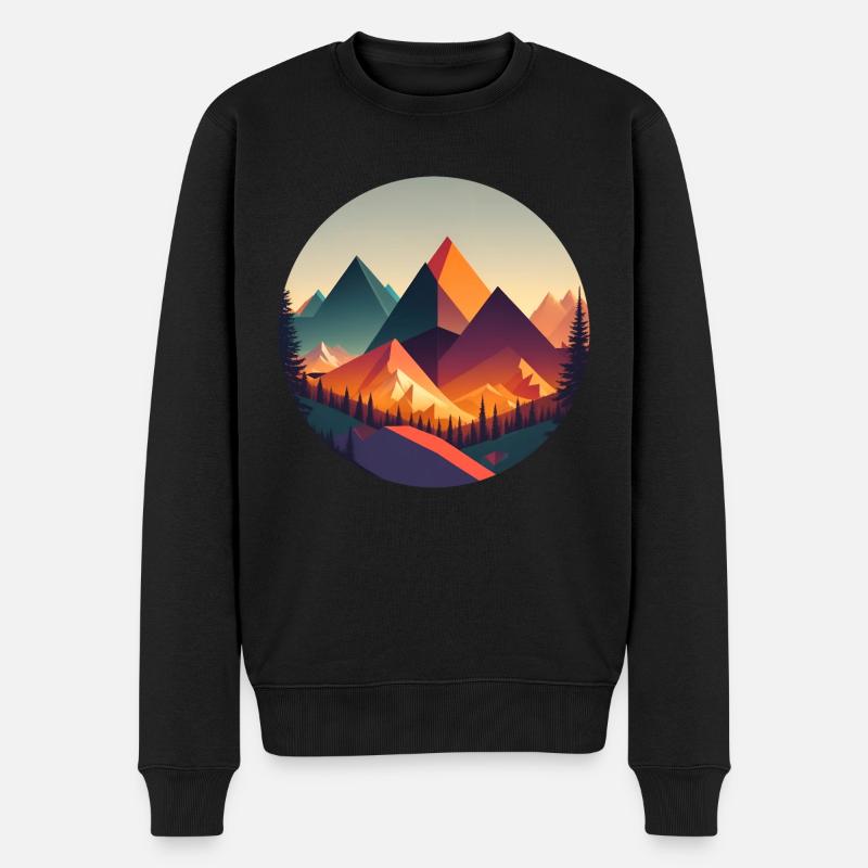 Geometrische Landschaft - Männer Premium Bio Pullover - Schwarz