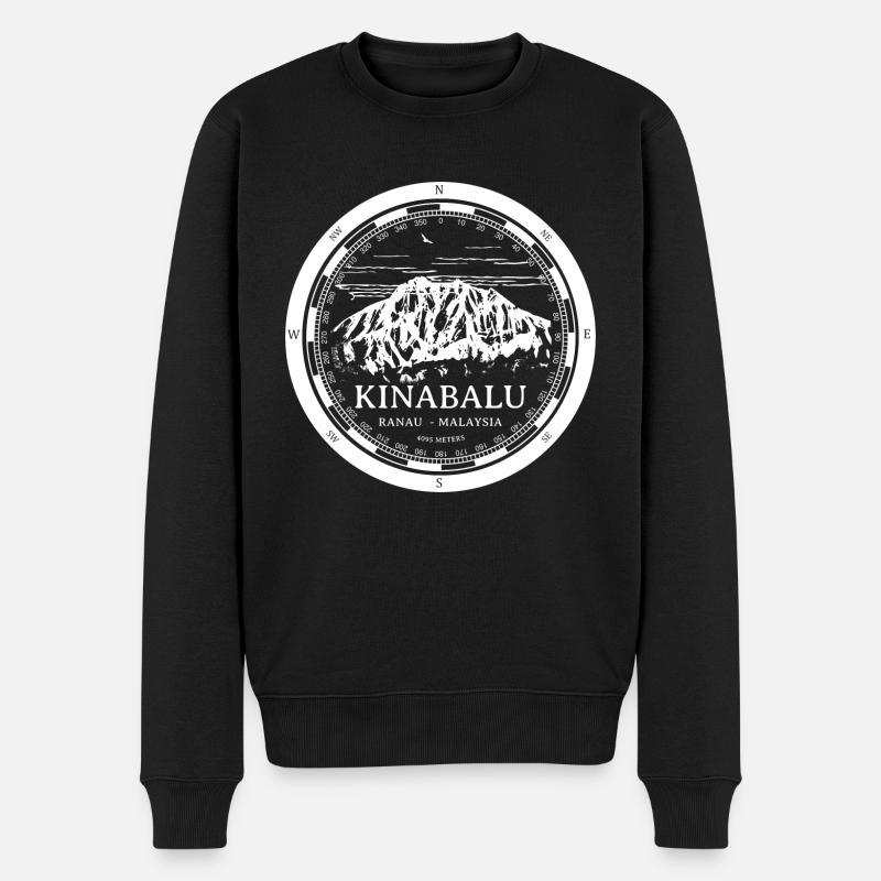Kinabalu Mountain - Ranau Malaysia Sabah Illustration - Pull Premium bio Homme - noir