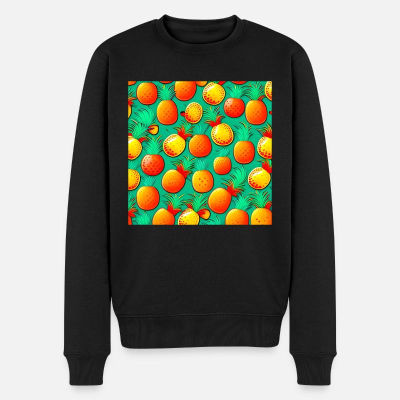 Ananas-Paradies - Männer Premium Bio Pullover - Schwarz