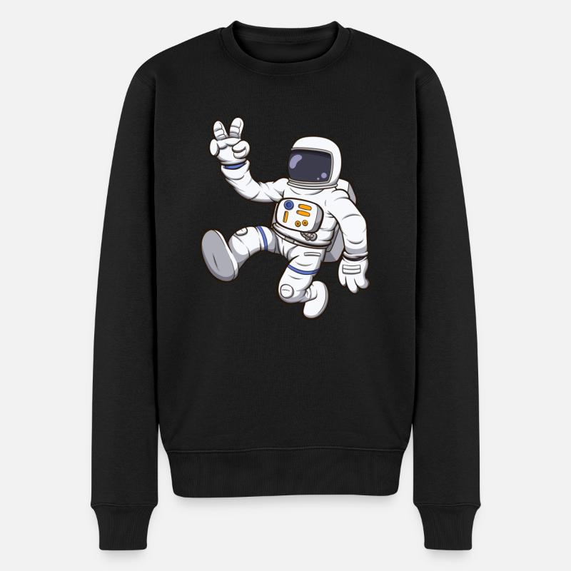 Astronaut im Weltraum - Männer Premium Bio Pullover - Schwarz