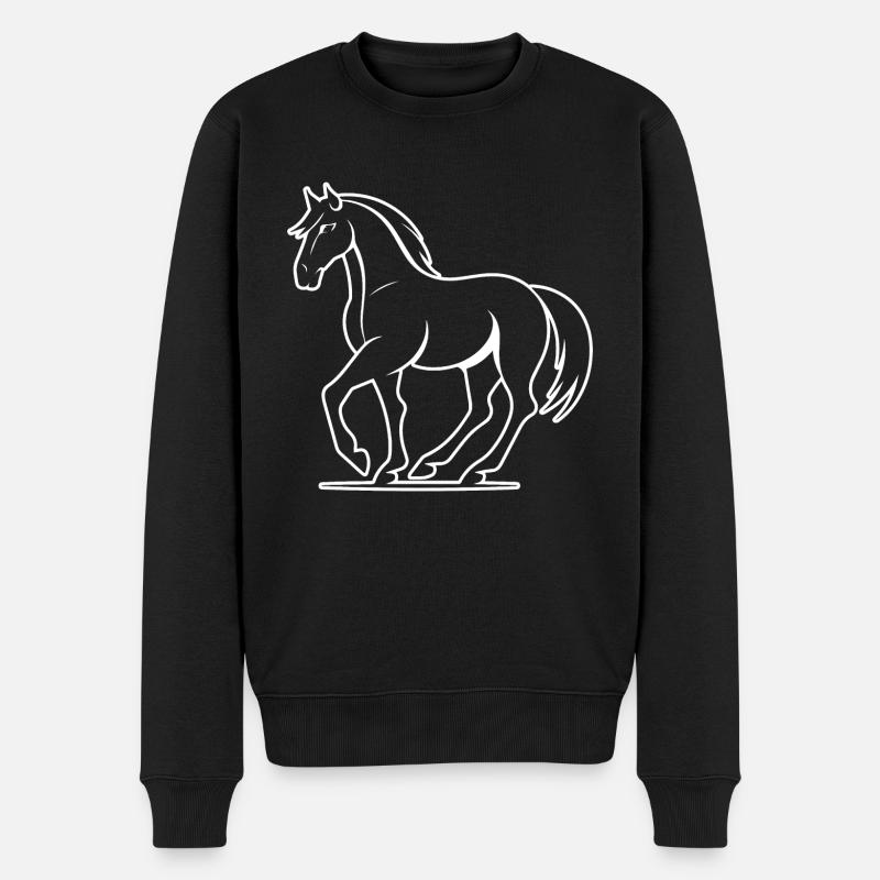 Poney tête de cheval - Pull Premium bio Homme - noir