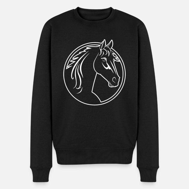 Poney tête de cheval - Pull Premium bio Homme - noir