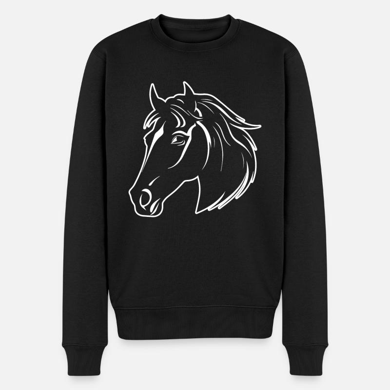 Poney tête de cheval - Pull Premium bio Homme - noir