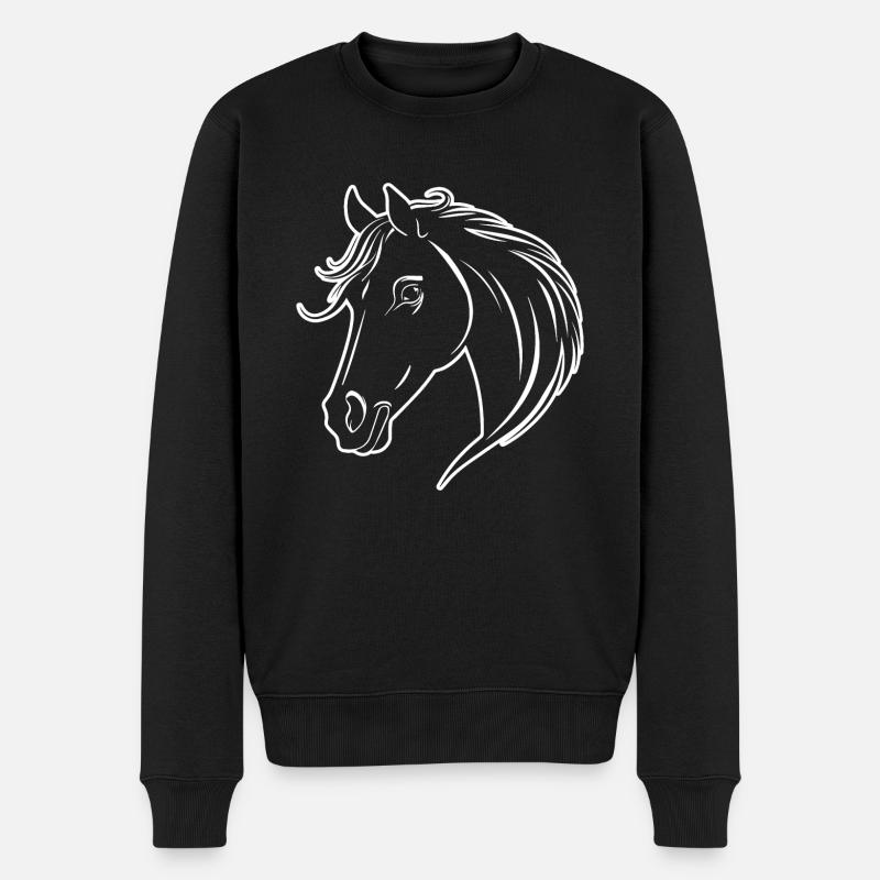 Poney tête de cheval - Pull Premium bio Homme - noir