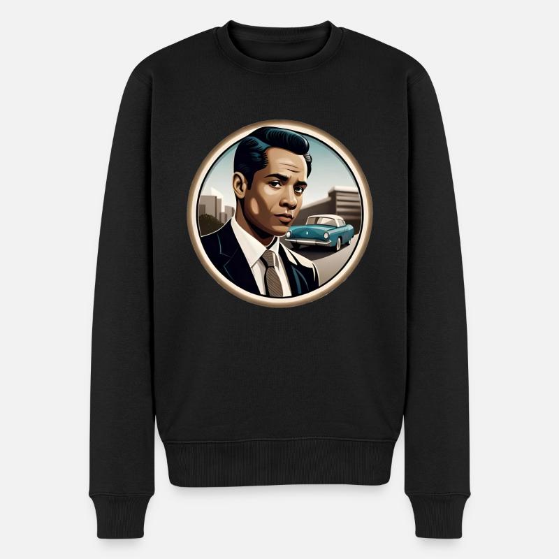 Ancienne voiture style vintage retro - Pull Premium bio Homme - noir