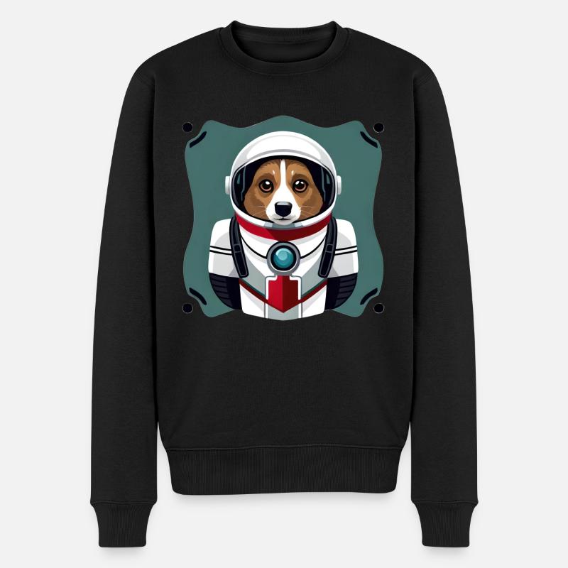 Chien dans l'espace - Pull Premium bio Homme - noir
