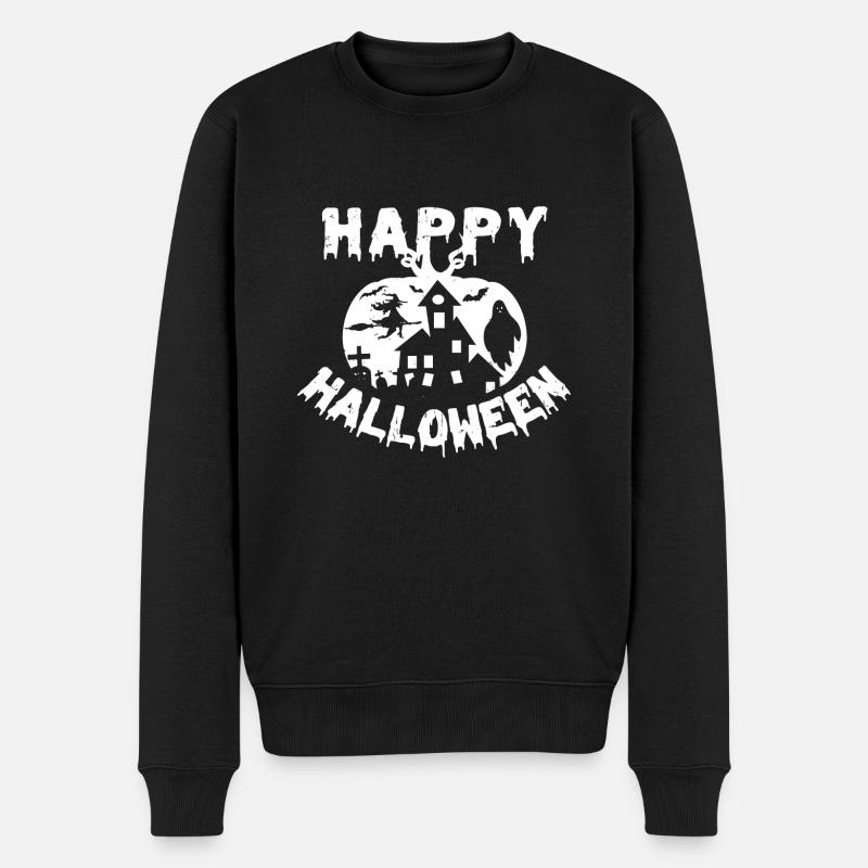 Happy Halloween - Männer Premium Bio Pullover - Schwarz