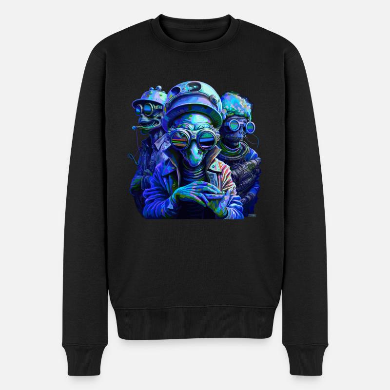 Marsianische Mafia - Männer Premium Bio Pullover - Schwarz