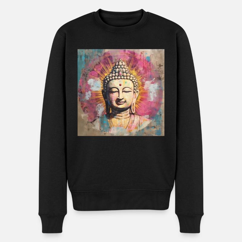 BOUDDHA MÉDITATION ZEN - Pull Premium bio Homme - noir