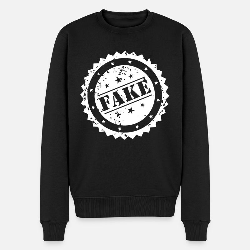 Stempel Fälschung Fake - Männer Premium Bio Pullover - Schwarz