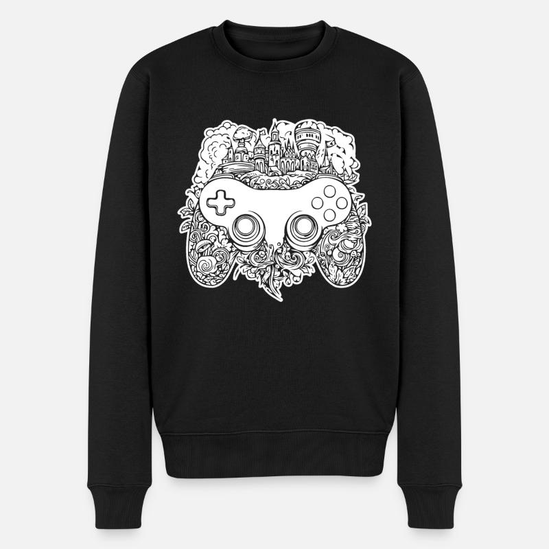 Controller Gaming Videospiele Gamepad - Männer Premium Bio Pullover - Schwarz