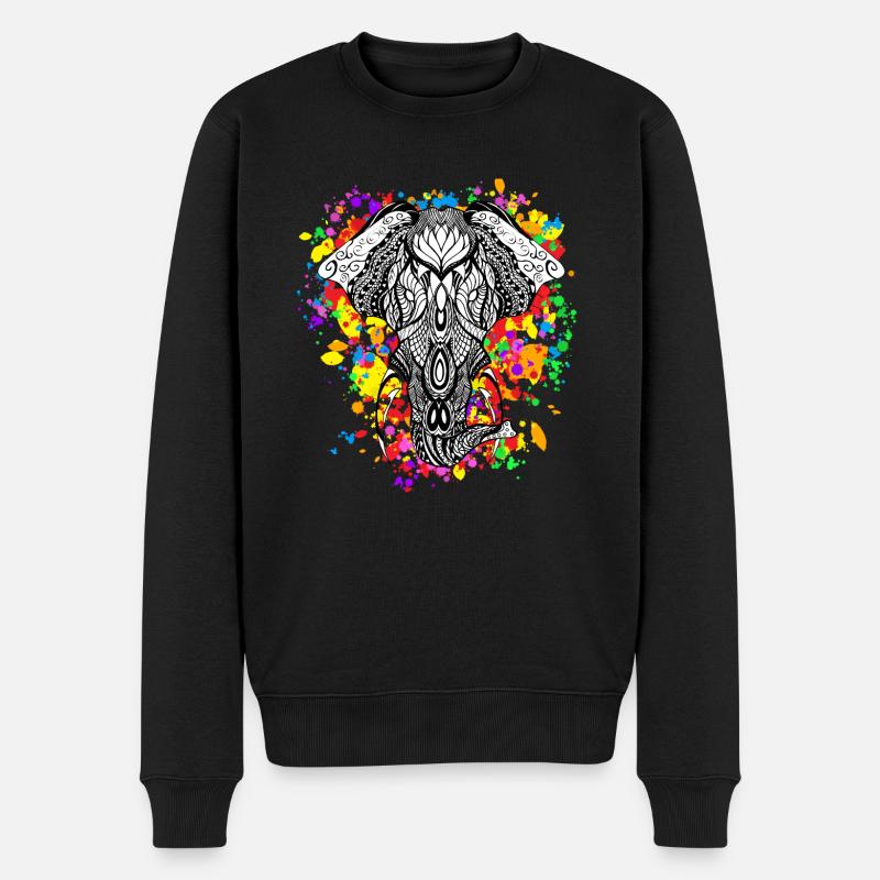 Elephant rainbow - Pull Premium bio Homme - noir