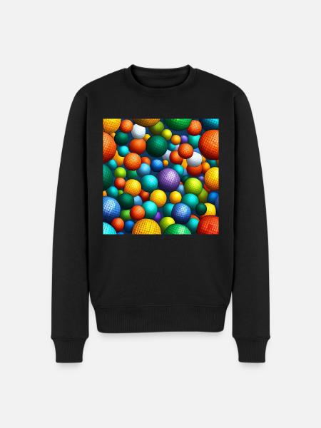 Rainbow Mosaic Spheres - Men's Premium Organic Jumper - black