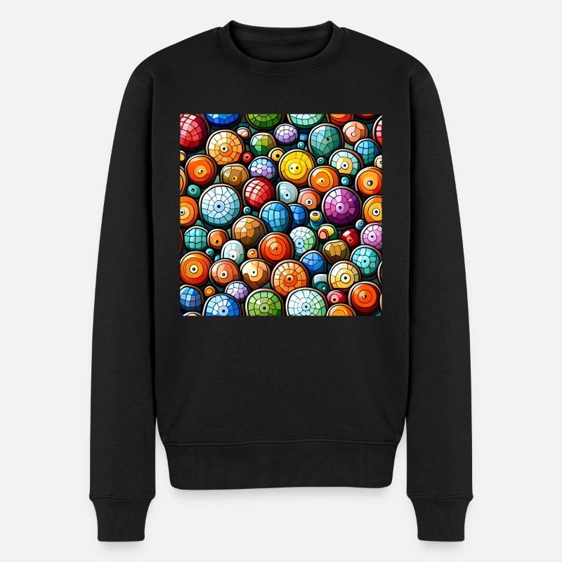 Motif de mosaïque Murakami - Pull Premium bio Homme - noir