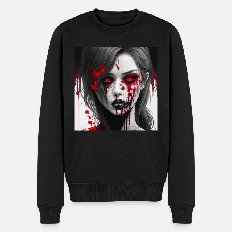 Zombie Lady. - Männer Premium Bio Pullover - Schwarz