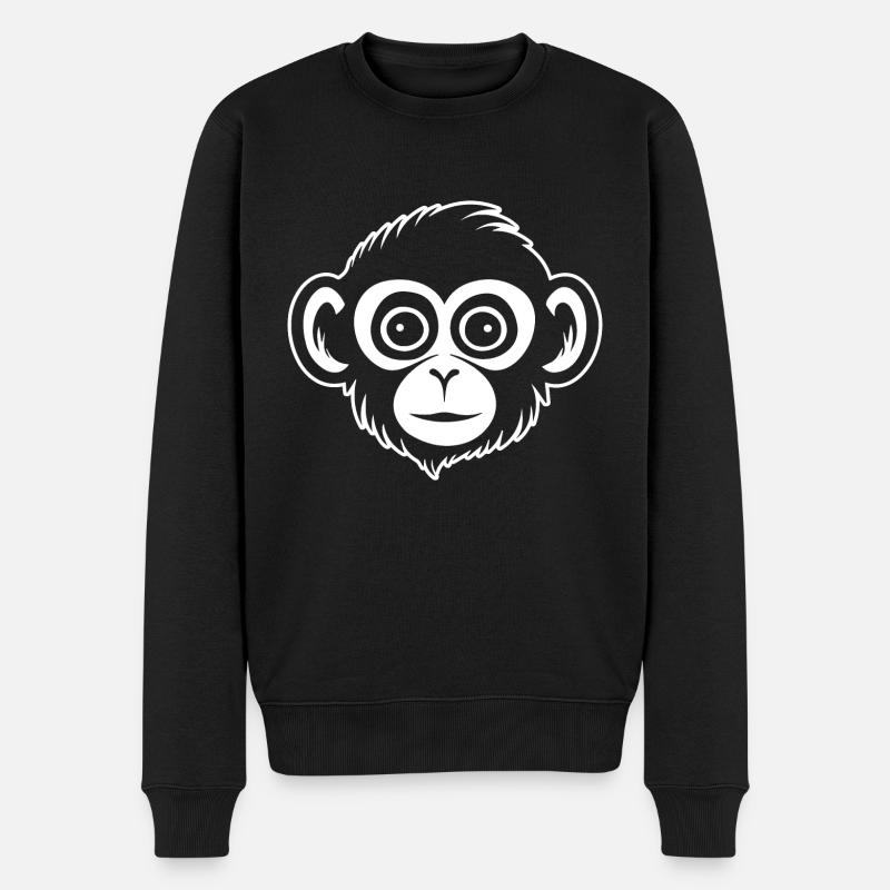 Monkey Monkey Monkey Face Jungle - Men's Premium Organic Jumper - black