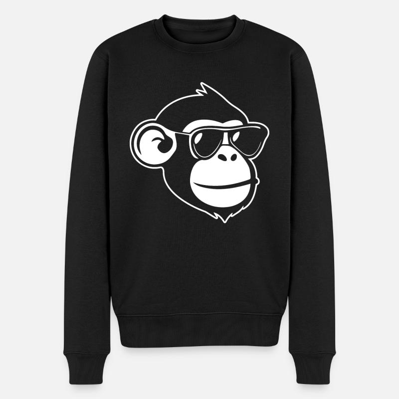 Monkey Monkey Monkey Face Jungle - Men's Premium Organic Jumper - black
