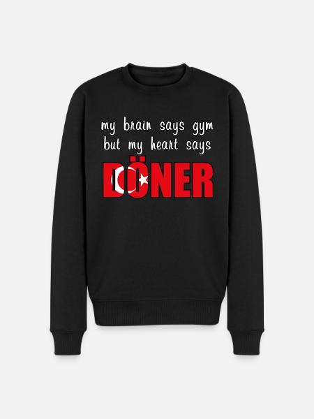 My heart says Döner - Men's Premium Organic Jumper - black