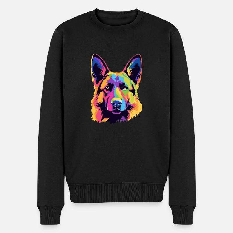 Schäferhund - Männer Premium Bio Pullover - Schwarz