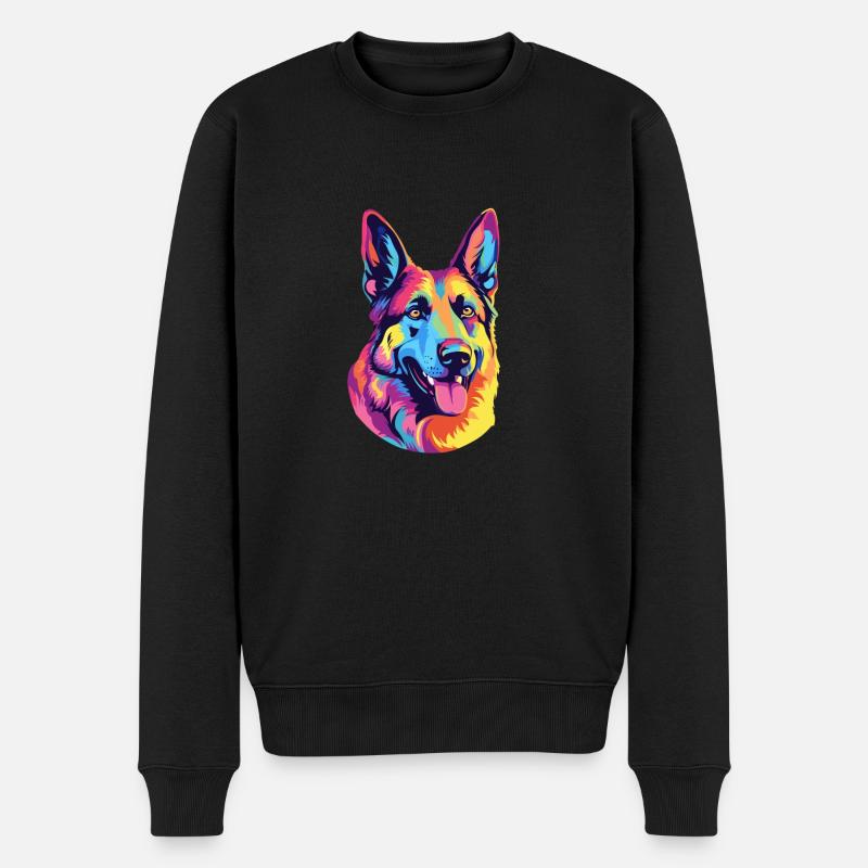 Schäferhund - Männer Premium Bio Pullover - Schwarz