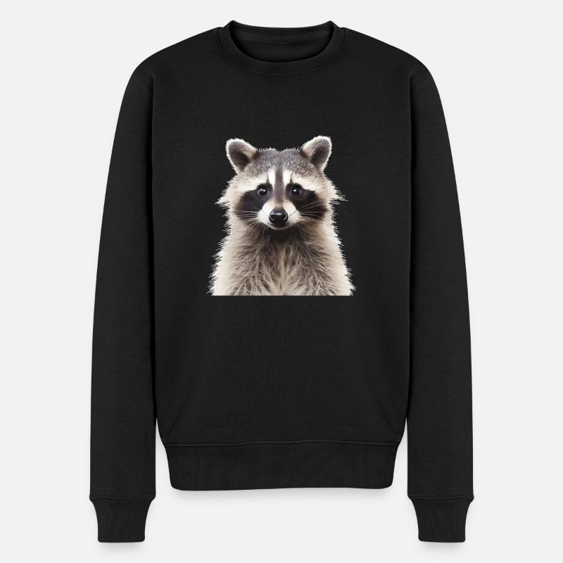 Waschbär Racoon - Männer Premium Bio Pullover - Schwarz