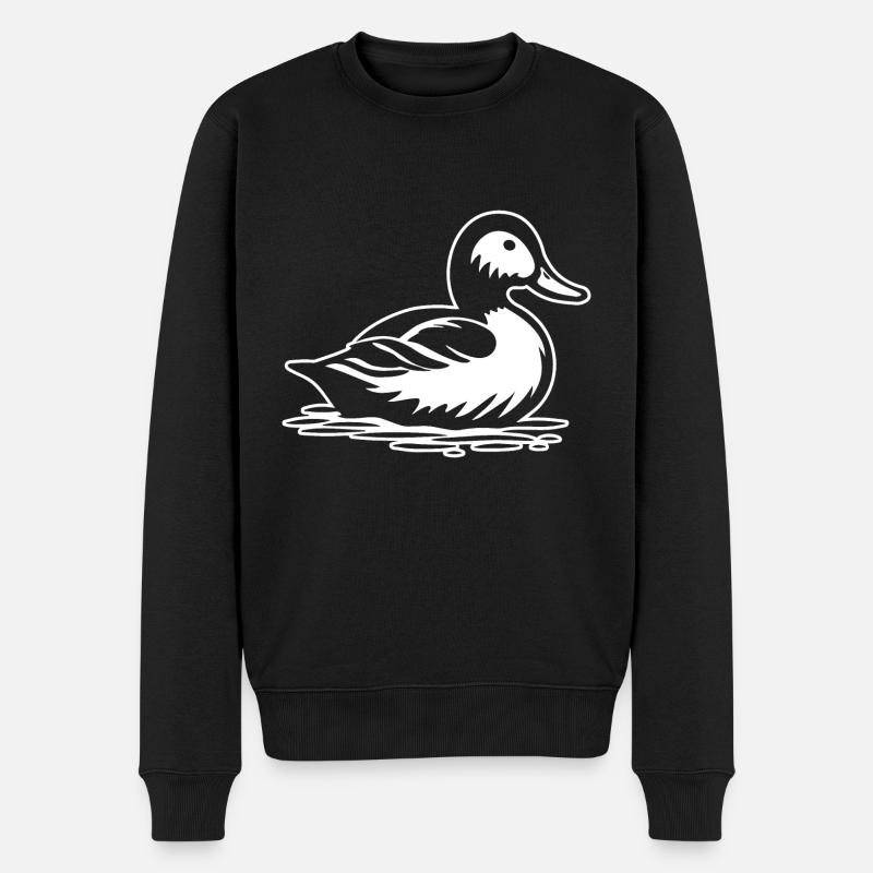 Ente Vögel Enten - Männer Premium Bio Pullover - Schwarz