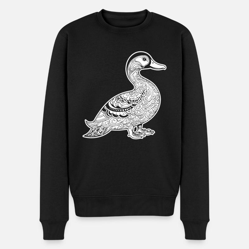 Ente Vögel Enten - Männer Premium Bio Pullover - Schwarz