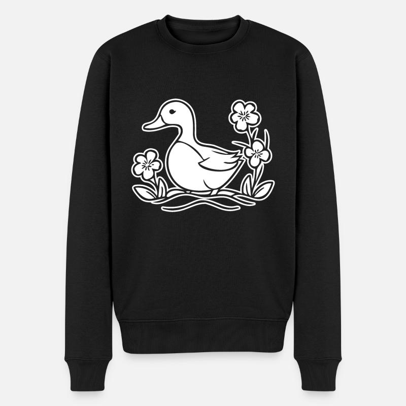 Ente Vögel Enten - Männer Premium Bio Pullover - Schwarz