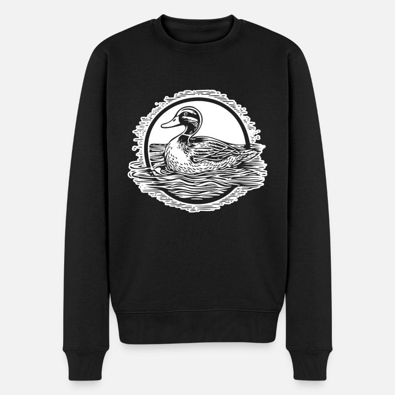 Ente Vögel Enten - Männer Premium Bio Pullover - Schwarz