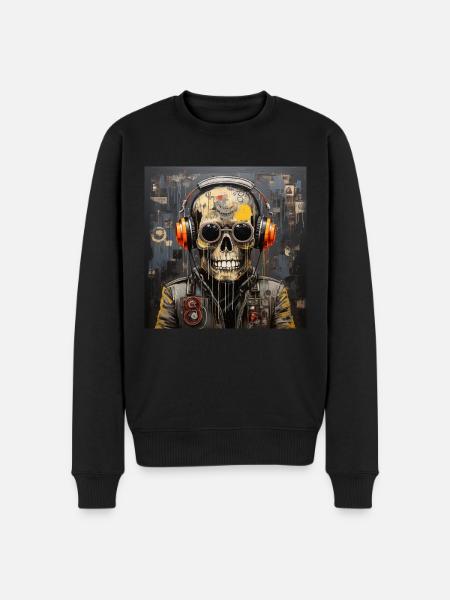 SKULL STREET ART - Men's Premium Organic Jumper - black