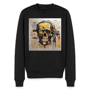 SKULL STREET ART - Pull Premium bio Homme - noir - Devant - Nico (187cm)