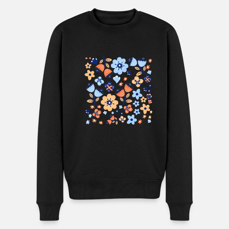 fleurs sauvages-idée cadeau - Pull Premium bio Homme - noir