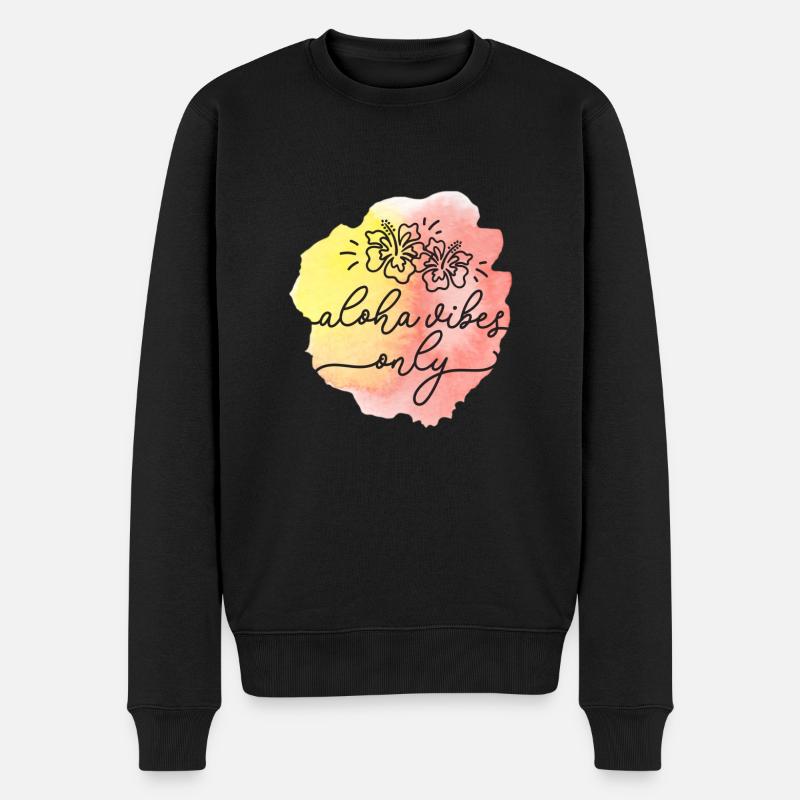 Nur Aloha-Vibes - Männer Premium Bio Pullover - Schwarz