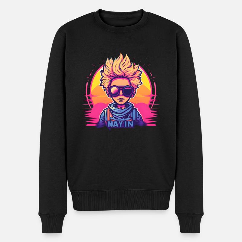 Synthwave Boy Sunset - Pull Premium bio Homme - noir