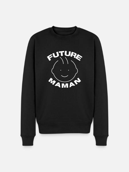 Werdende Mutter - Männer Premium Bio Pullover - Schwarz