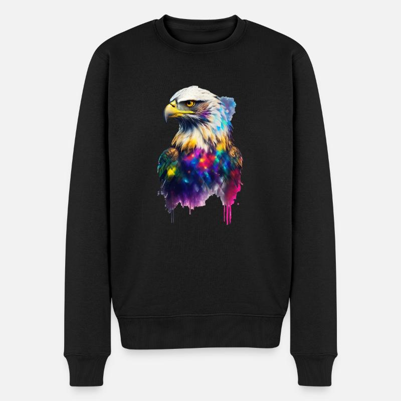 Aquarelle Adler - Pull Premium bio Homme - noir