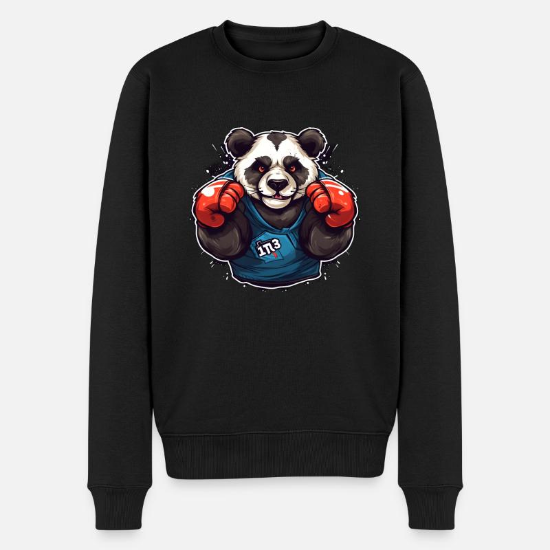 Panda Boxing Master - Pull Premium bio Homme - noir