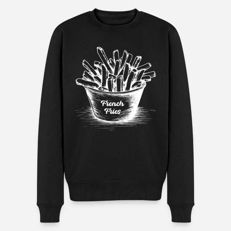 Dessin de frites - Pull Premium bio Homme - noir